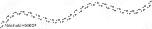 footprints shoe sole tracking path on white background, Shoes trail track vector illustrations  photo
