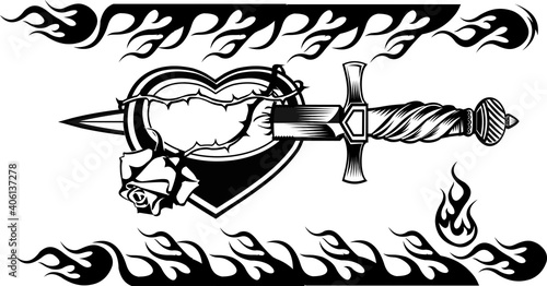 dagger knife tattoo