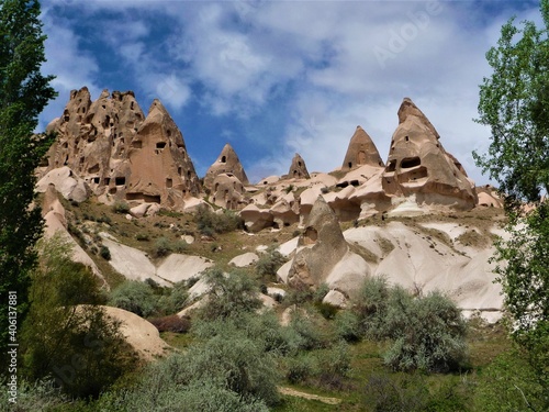 Formation rocheuse en forme de cône en Cappadoce en Turquie