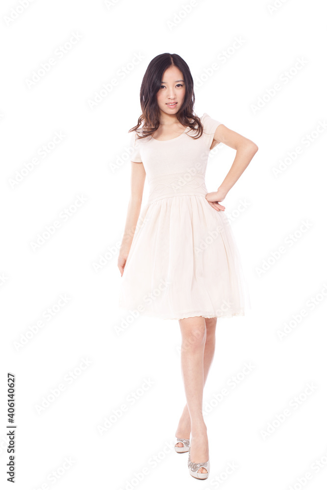 Portrait of Young woman in cocktail dresses Portrait of Young woman in cocktail dresses