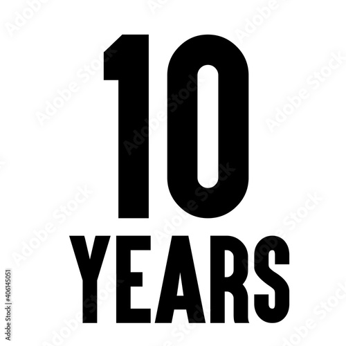 10 years anniversary pictogram icon, 10th year birthday