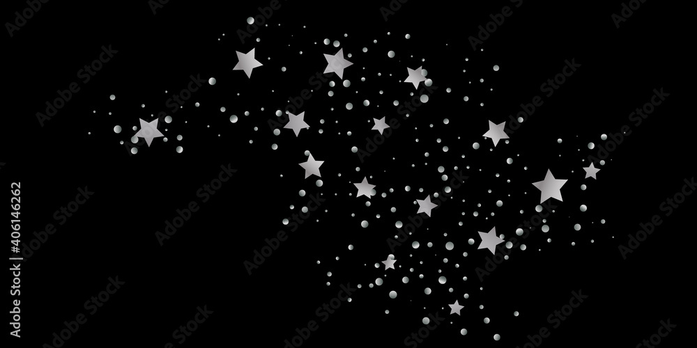 Silver star of confetti. Falling stars on a white background. Silver star of confetti. Falling stars on a white background.
