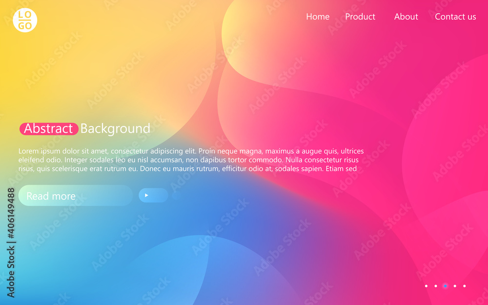Abstract website template with gradient. Presentation modern minimal blur background.