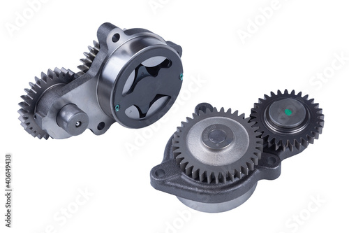 russian truck oil gear pump isolated on white background
