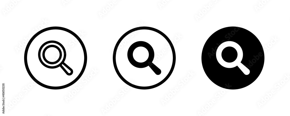 Search magnifier icon. Magnifying glass, Zoom, Loupe, icons button, vector, sign, symbol, logo, illustration, editable stroke, flat design style isolaated on white Search magnifier icon. Magnifying glass, Zoom, Loupe, icons button, vector, sign, symbol, logo, illustration, editable stroke, flat design style isolaated on white
