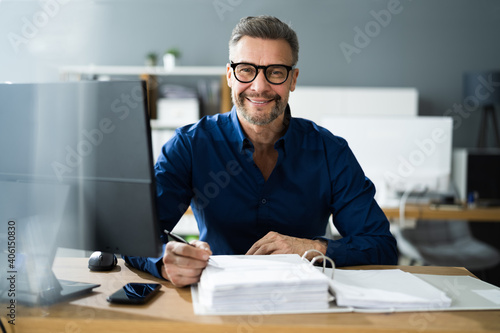 Tax Accountant Advisor Man Doing Accounting photo