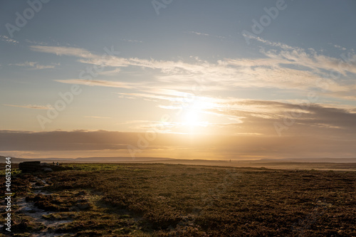 Sunset in the Peak District with a light bottom