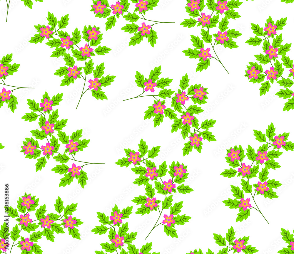 Vector seamless pattern with small blue, pink and yellow flowers. Light floral background Vector seamless pattern with small blue, pink and yellow flowers. Light floral background