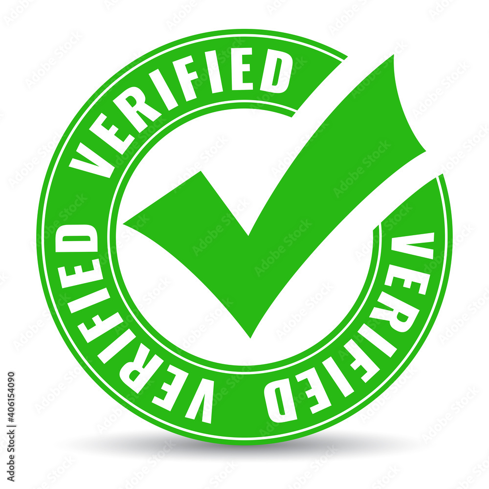 Verified circle symbol with green tick Stock Vector | Adobe Stock