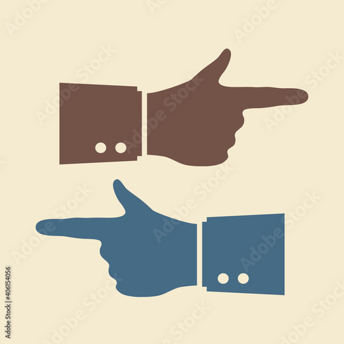 Vintage hand icon with pointing finger