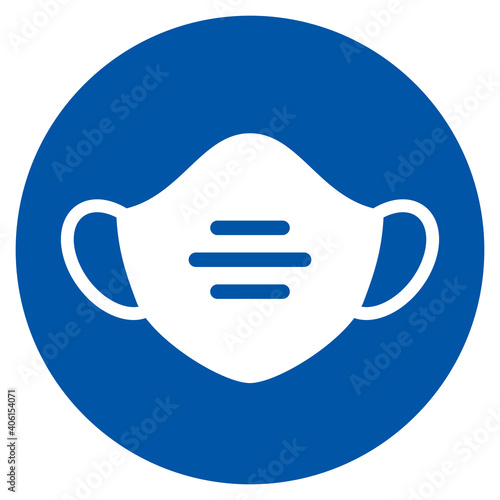 Please wear face mask vector sign