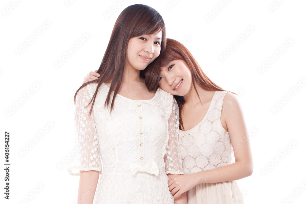 Portrait of two happy young female friends Portrait of two happy young female friends