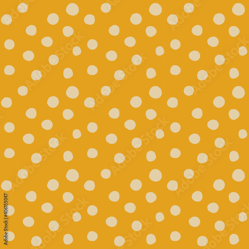 おしゃれな不規則ドットのシームレスパターン 黄色