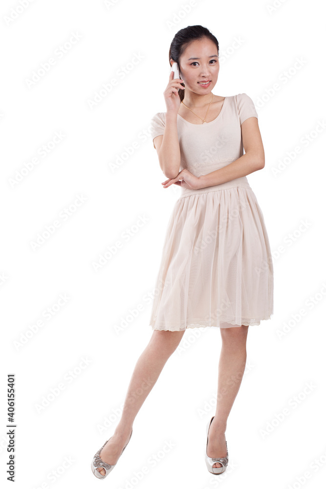 Fototapeta premium Portrait of a Young woman using cell phone