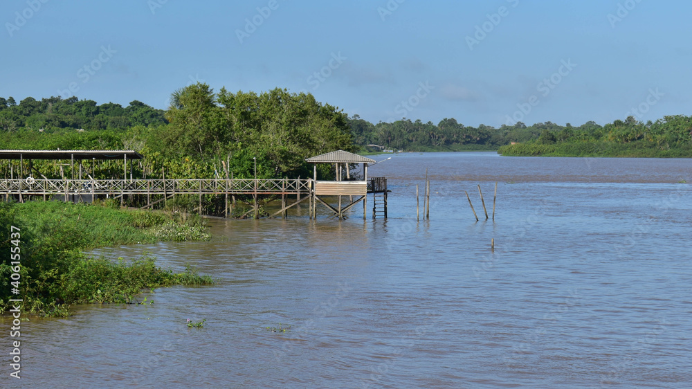 Fototapeta premium Trapiche, na Ilha de Santana/Santana/Amapá/Amazônia/Brasil