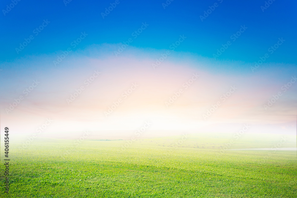 Meadow landscape and outdoor sky On a blurred background Abstract style Meadow landscape and outdoor sky On a blurred background Abstract style