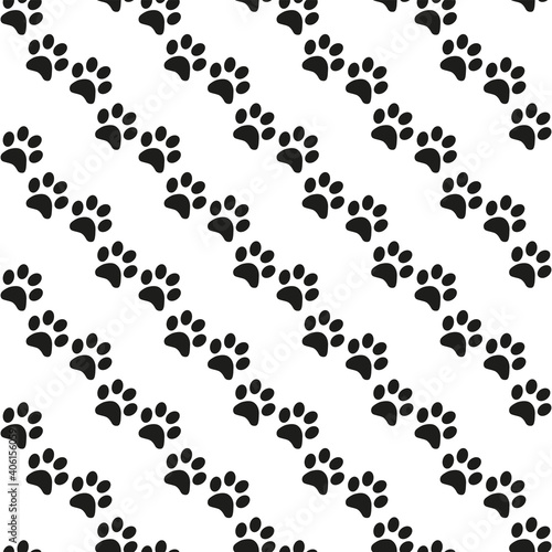 Cartoon paw for wallpaper design. Cartoon Modern design. Seamless fabric texture.