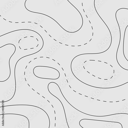 Design topographic line contour map background. Vector geography topography map grid, line art concept.