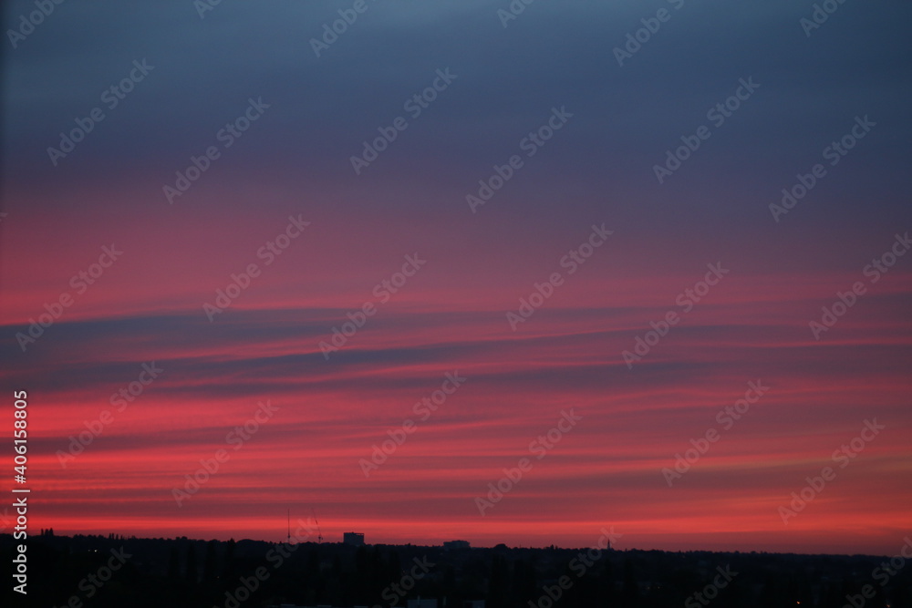 Sky, Sunset, Clouds, Red, Orange, London