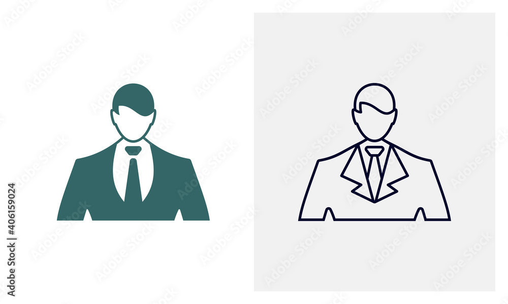 Classic black formal suit icon logo design vector template, Fashion icon concepts, Creative design Classic black formal suit icon logo design vector template, Fashion icon concepts, Creative design