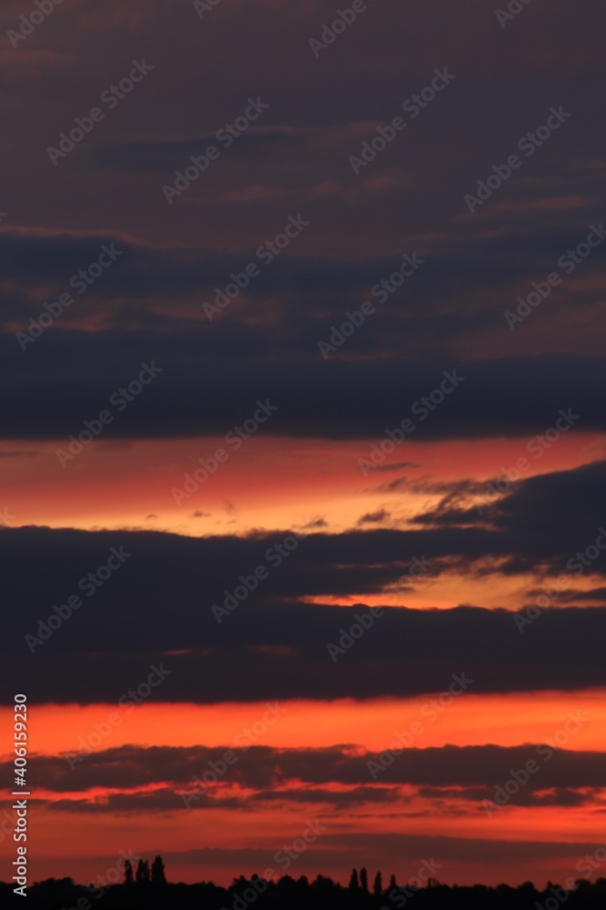 Sky, Sunset, Clouds, Red, Orange, London