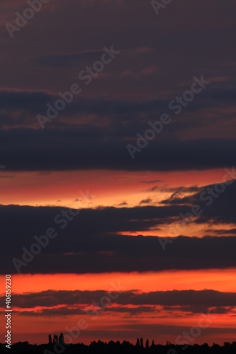 Sky, Sunset, Clouds, Red, Orange, London