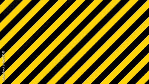 Black and yellow diagonal line striped. Blank vector illustration warning background. Hazard caution sign tape. Space for text