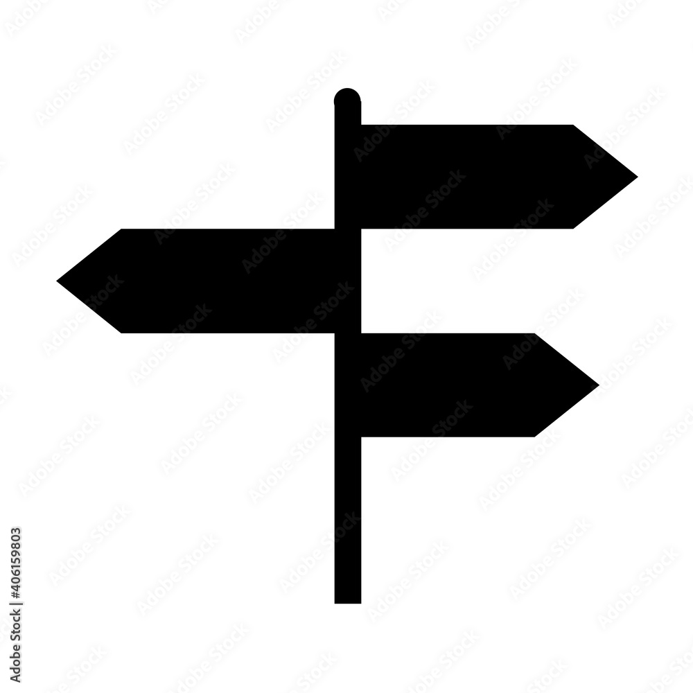 Signpost street vector illustration, road arrow symbol isolated on white background, web pointer Signpost street vector illustration, road arrow symbol isolated on white background, web pointer