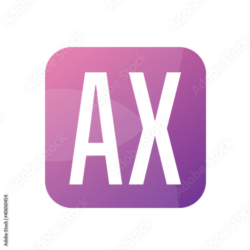 AX Letter Logo Design With Simple style