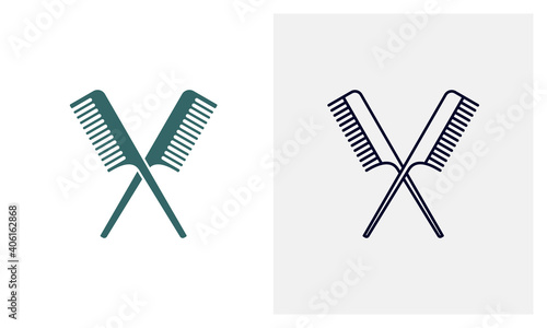Hair comb icon logo design vector template, Fashion icon concepts, Creative design