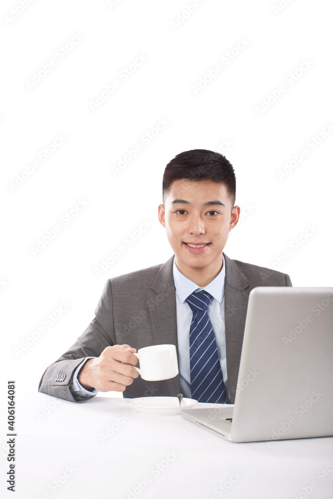 Portrait of young Businessman drinking coffee portrait Portrait of young Businessman drinking coffee portrait