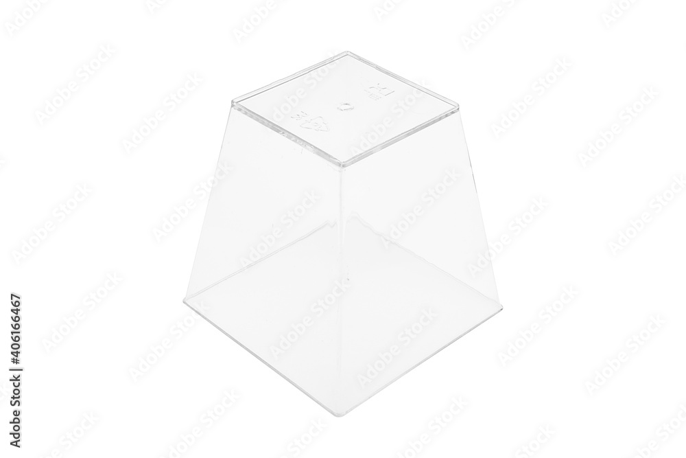 A clear plastic cup container which use for dessert and sweets A clear plastic cup container which use for dessert and sweets