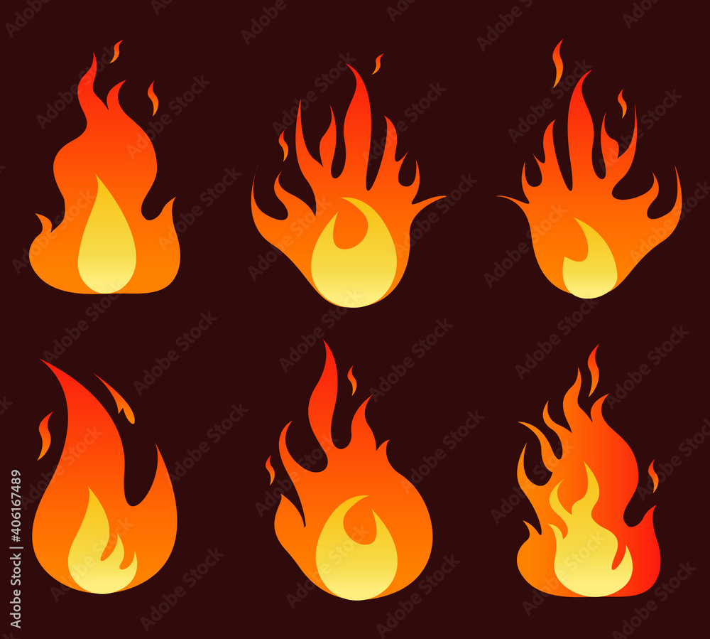 Flame Illustration Set Flame Illustration Set
