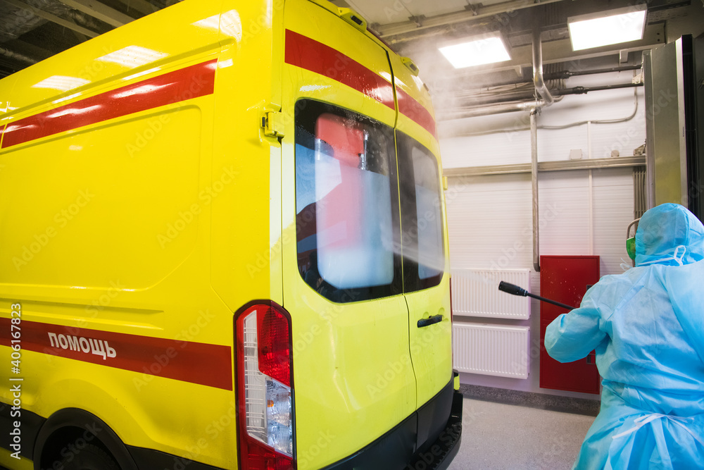 Disinfection of the ambulance