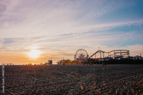 Sunset at Santa Monica pier
