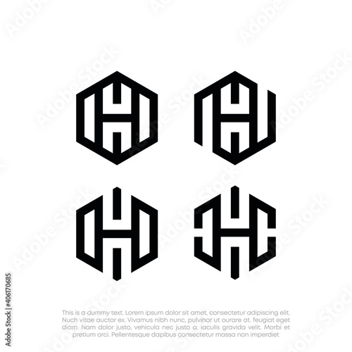 Set Initial H logo. Real Estate Logo. Luxury Logo. Construction Architecture Building Logo Design Template Element 