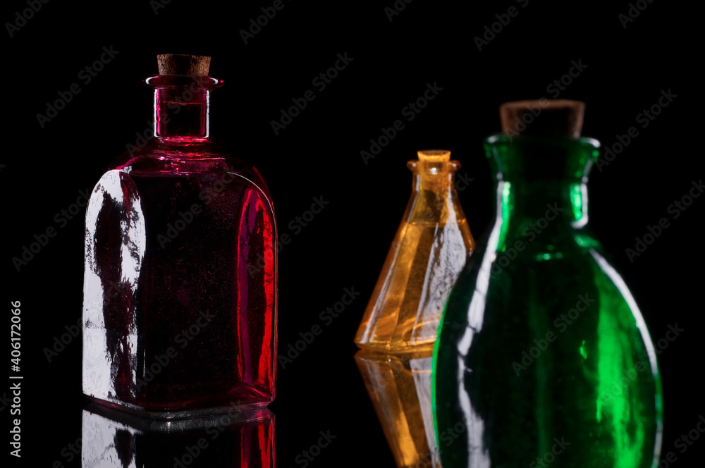 Green yellow and red bottles Green yellow and red bottles
