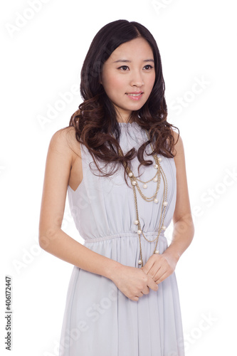 Portrait of a Young woman standing with smiling © eastfenceimage