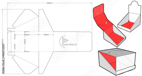 Counter display stand and Die-cut Pattern. The .eps file is full scale and fully functional. Prepared for real cardboard production.