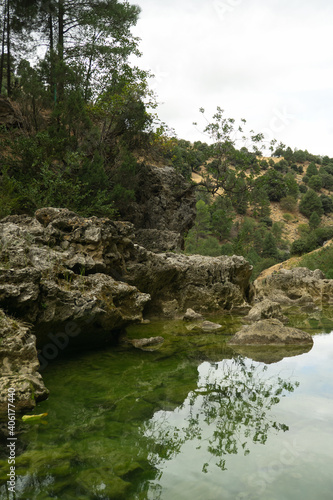 view of the source of the river Borosa located in the Natural Park of the Sierras de Cazorla  Segura and las Villas  Andalucia  Spain.