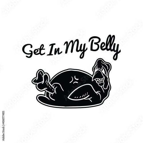 Funny Quote Thanksgiving day text and illustration