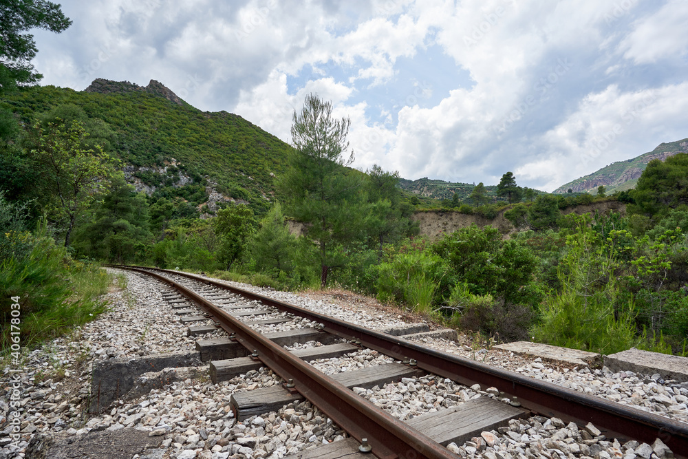 Fototapeta premium Famous Diakopto railway near Kalavrita,Greece