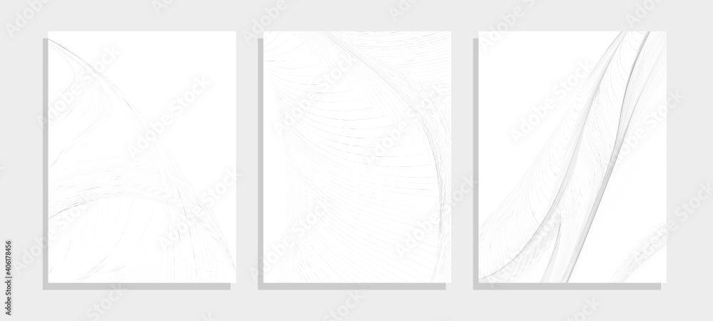 wavy lines template vector background set