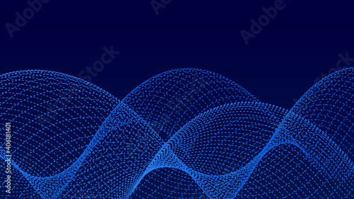 Abstract blue wave background , High tech digital network speed connecting futuristic technology background .