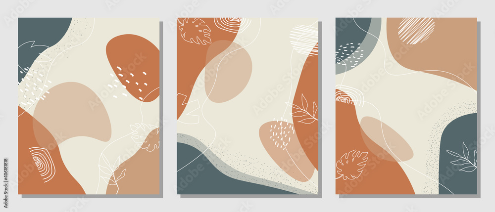Abstract set floral background.