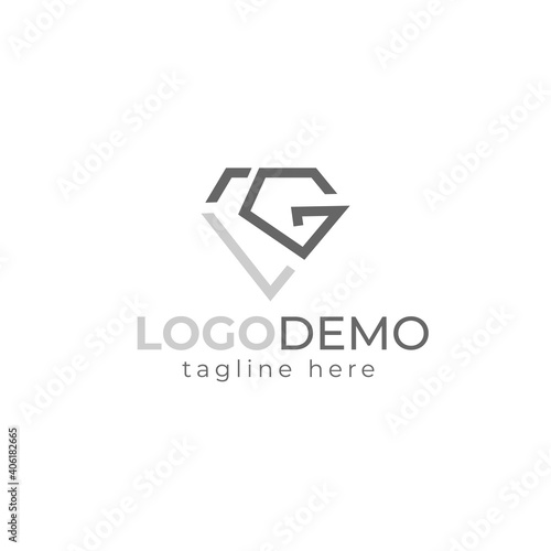 Initial letter L and G with the diamond logo design vector template. alphabet letter icon logo GL or LG in a diamond shape