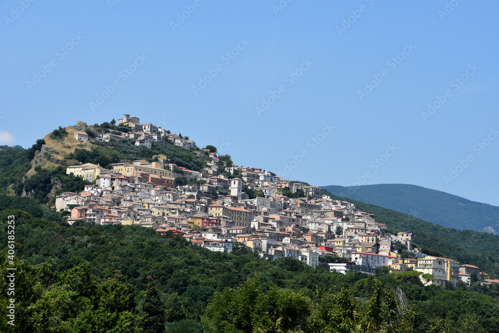 Panoramic view of Morcone, an old town in the province of Benevento.