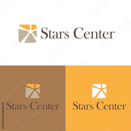 lamp idea logo vector stars center brighten illuminate