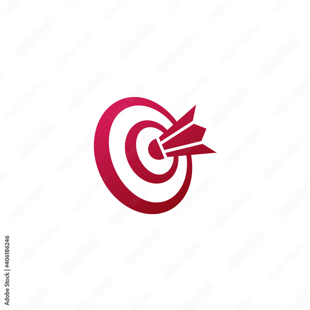 Shuttlecock icon with bulls eye target. You can use for Sport center, Badminton Championship Logo, tournament, Badminton Club