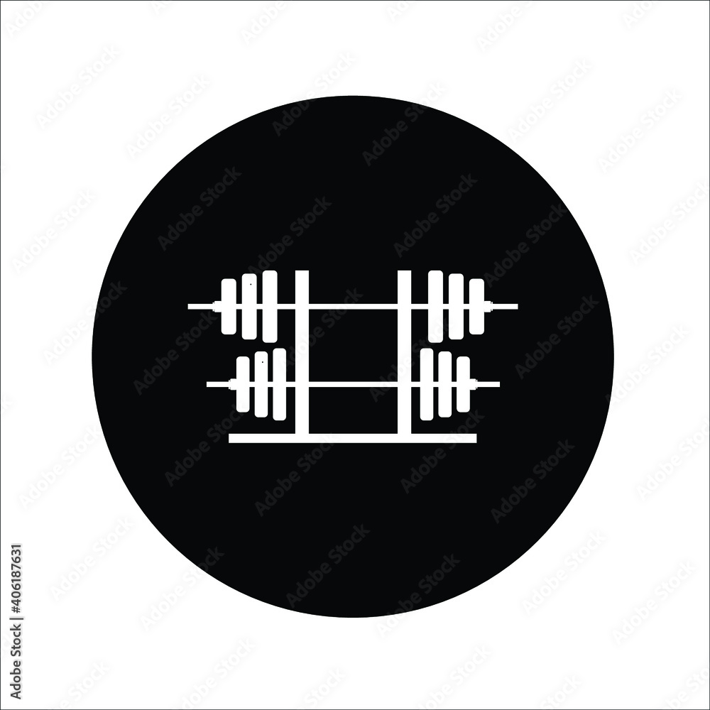 Two barbells vector solid icons Two barbells vector solid icons